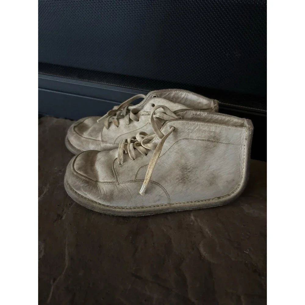 Vintage Toddler White Leather Shoes Distressed